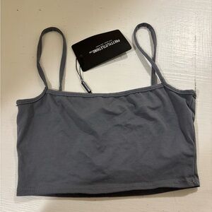 PrettyLittleThing Charcoal Crop Top